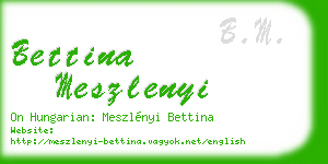 bettina meszlenyi business card